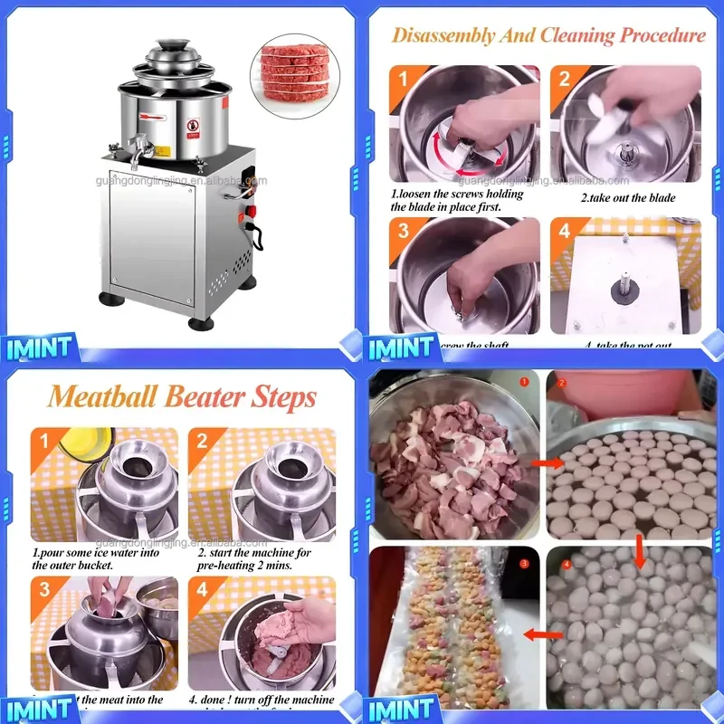 Commercial Stainless Steel Automatic Seafood Meat Paste Beater Mincer Chopper
