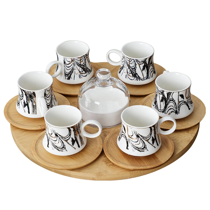 Ceramic Coffee Cup and Saucer with Chassis Mini Espresso Afternoon Cozy Afternoon Tea