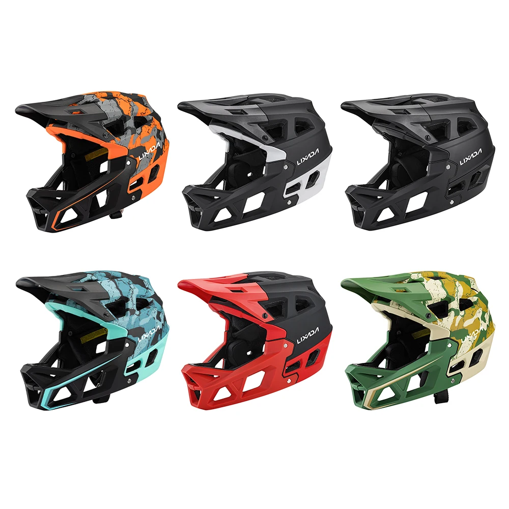 LIXADA Full Face Mountainbike Helm Erwachsene Racing Downhill MTB Helm für Mountainbike Coole Fahrradhelm MTB Zubehör – Detail 23