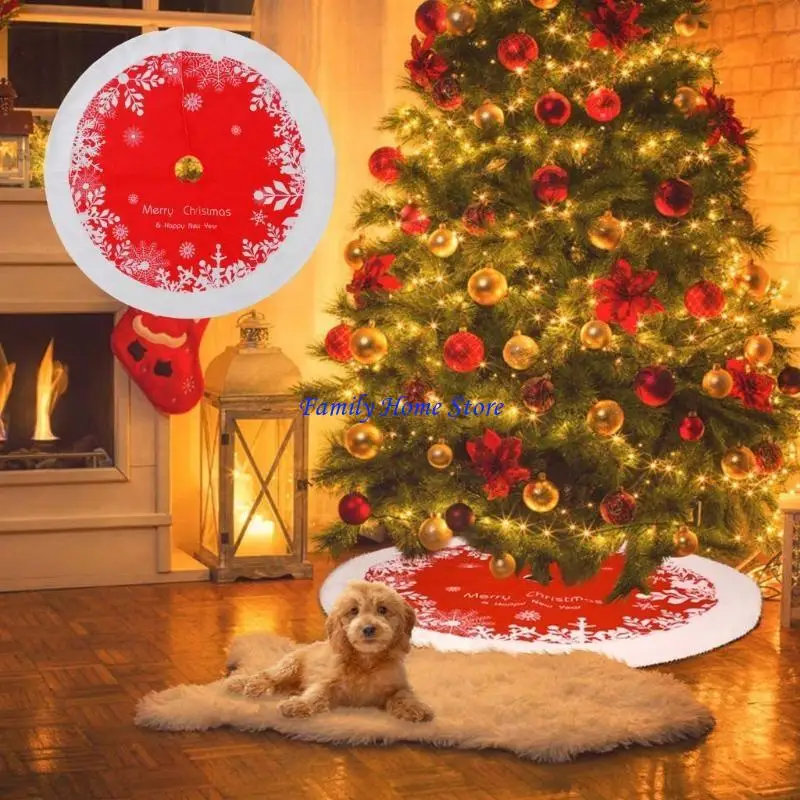 

P0uf счастливого рождественской елочной юбки снежинка орнамент ковров ковр коврик для матов