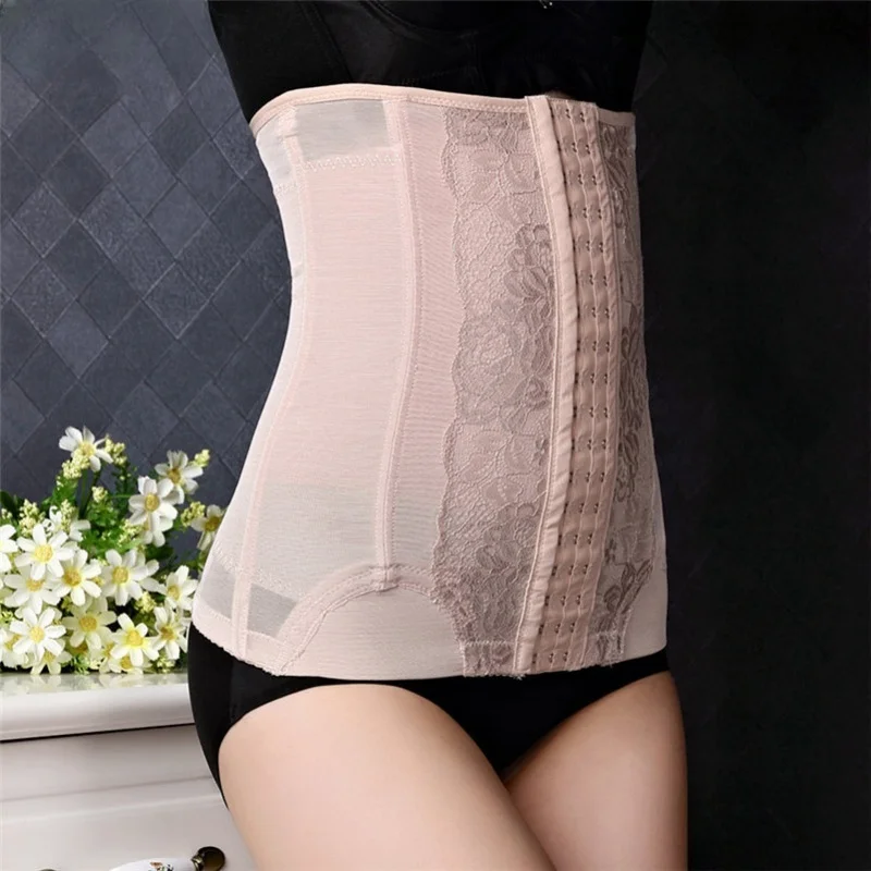 Women\'s lace mesh thin corset postpartum correction abdominal belt shaping waist protection