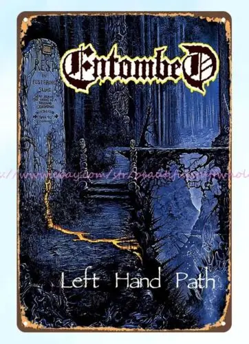 office shop neon garage signs Entombed Left Hand Path metal tin sign