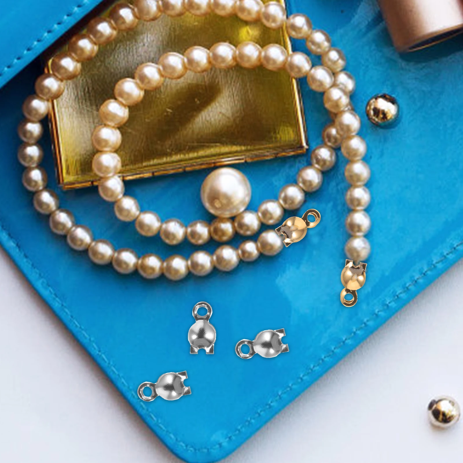 

200 шт., чехлы для ювелирных узлов, торцевые заглушки из нержавеющей стали для изготовления ожерелья и браслета «сделай сам», прочные ювелирные принадлежности, чехлы для узлов