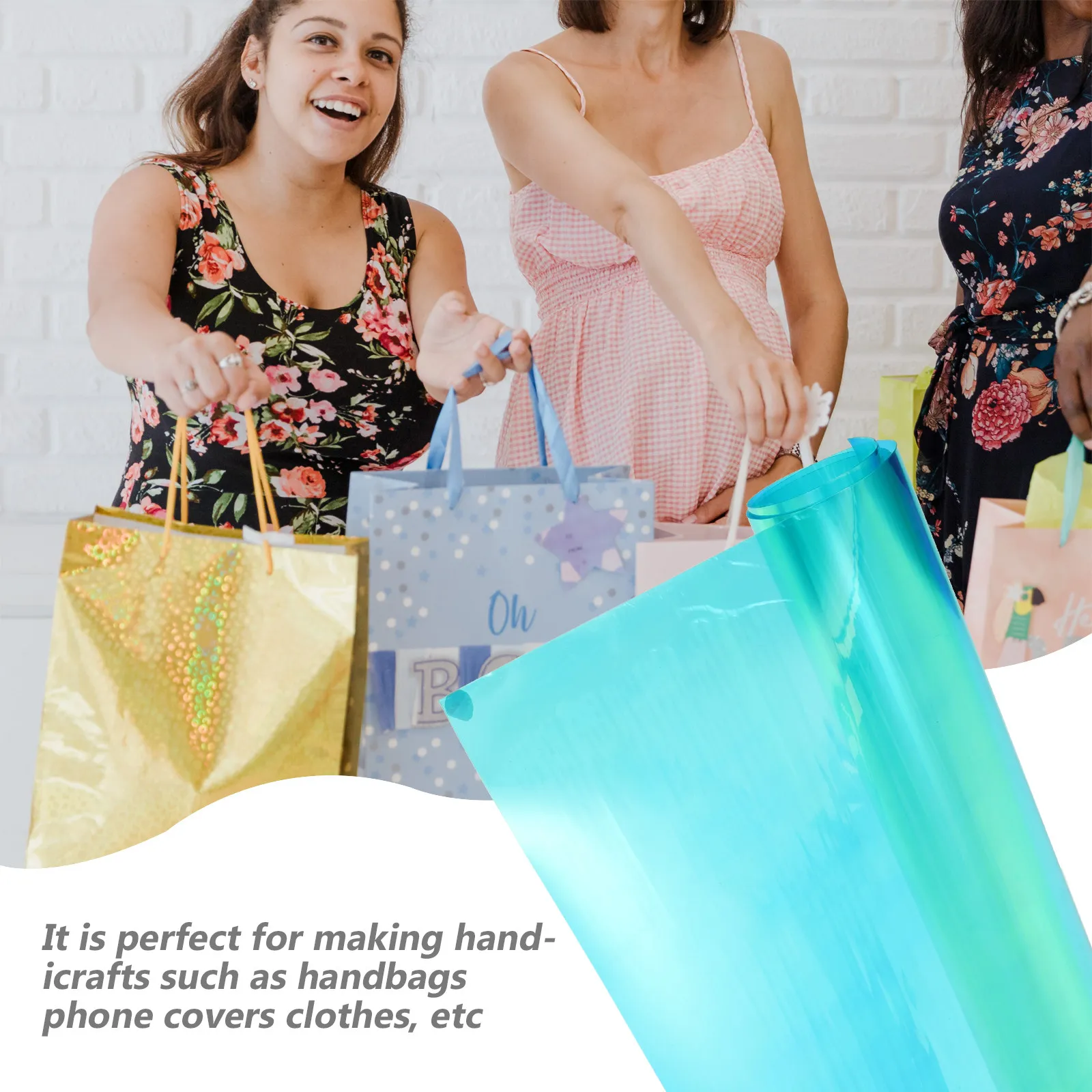 

1 Sheet Iridescent PVC Fabric Film DIY Craft Material for Handbags Phone Covers Hair Bows Bags Keychains Embroidery