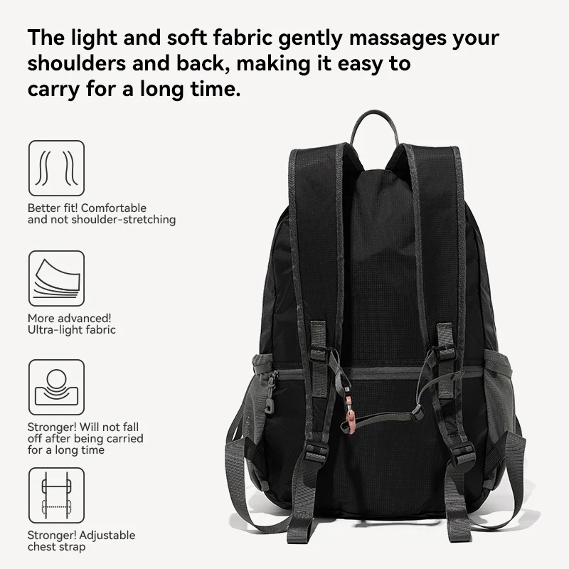 Volunteer 15L Travel Hiking Climbing Backpack for Men Camping Waterproof Backpack Man Casual Foldable Backpack Unisex 1857-08