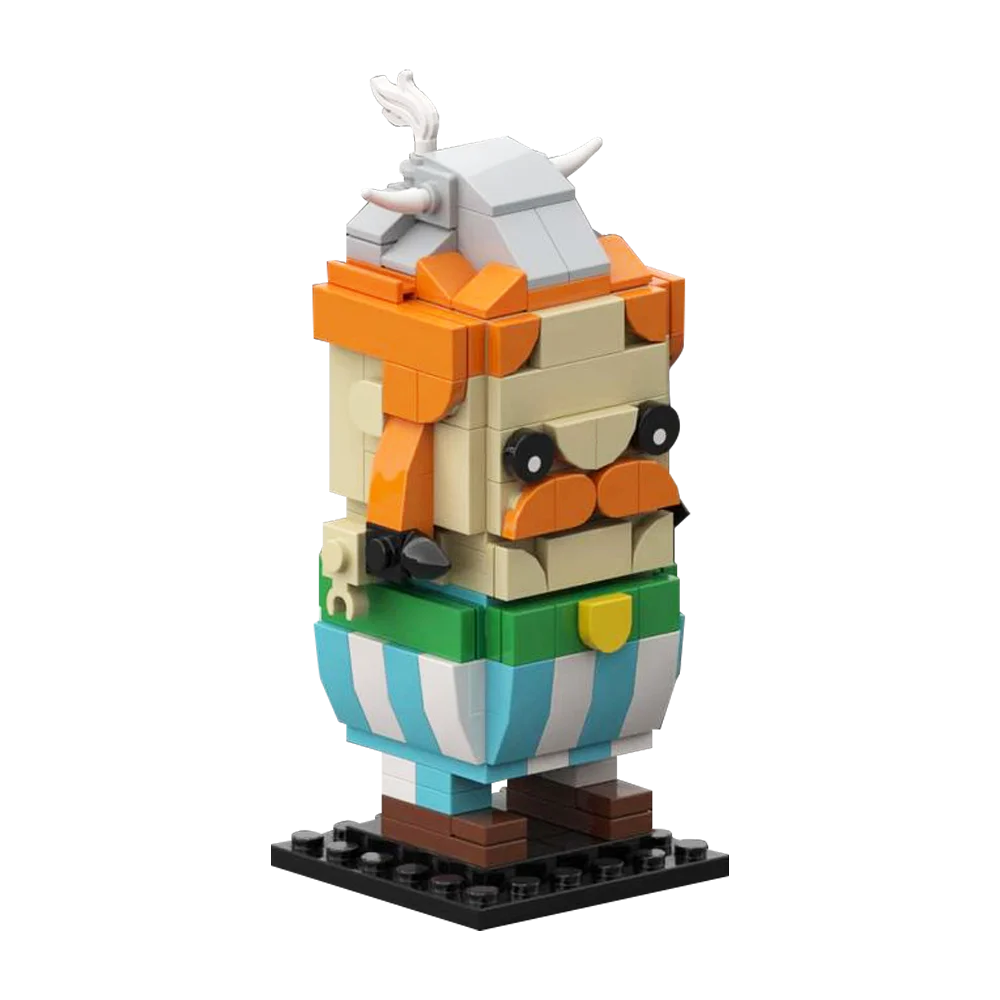 Gobricks moc clássico anime obelixs brickheadzs blocos de construção asterixs e obelixs personagem cômico figuras ação tijolos brinquedo