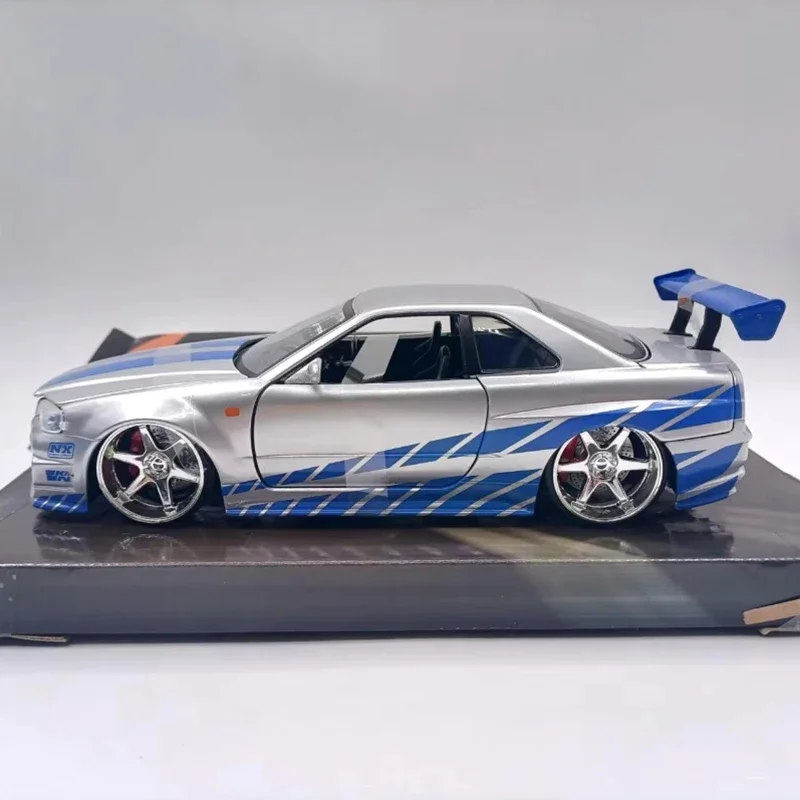 جادا 1:24 بليموث/سوبرا/الكليبس/GT500/موستانج جي تي/بونتياك فايربيرد/GT-R R34 R35 نموذج سيارة مصنوع من خليط معدني هدايا العيد اللعب