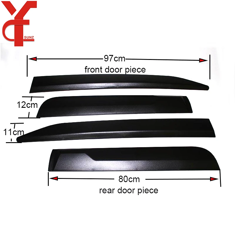 Door Body Side Skirts Molding Strips Black Side Trim For Toyota Hilux Revo Rocco 2016 2017 2018 2019 2020 2021 Accessories
