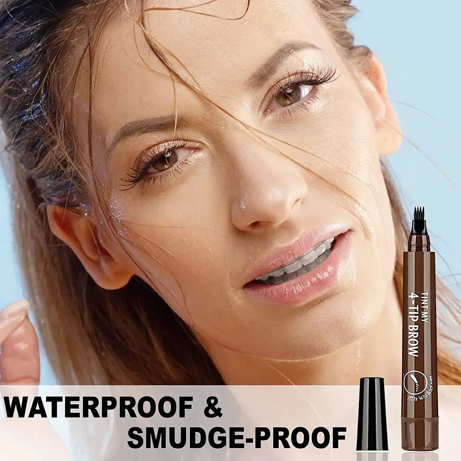 Heallor Wenkbrauw Potlood Waterdicht 4 Punt Vloeibare Wenkbrauw Pen Gezicht Make-Up Langdurige 4 Vork Tip Wenkbrauw Pen Cosmetisch Microblade Bro