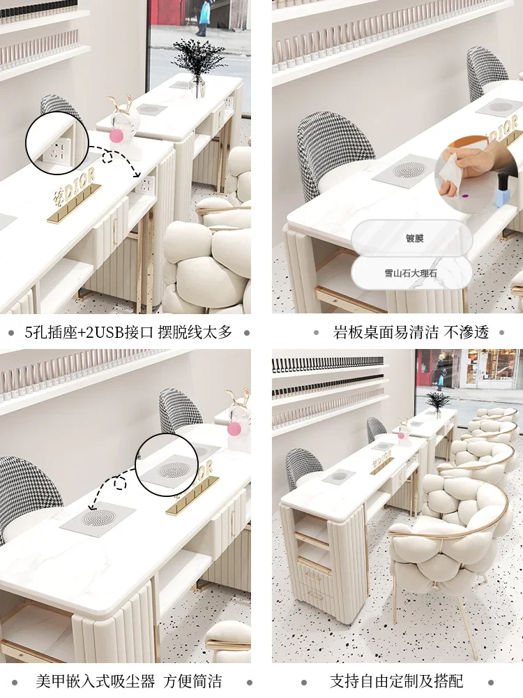 Dali Internet Celebrity Single Person Double-layer Nail Table Double Person Manicure Table Modern Workbench