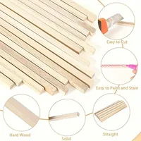 Unfinished Square Wood Dowel Rods - 20Pcs Hardwood Sticks for DIY Projects & Model Building 4