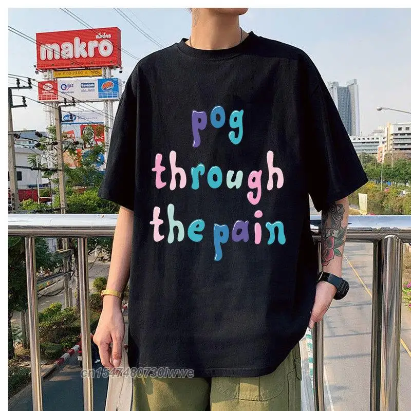 Anime T-Shirts Tommyinnit Pog Through The Pain Print High Quality Oversized Unisex Tshirt All-Match Tee Tops