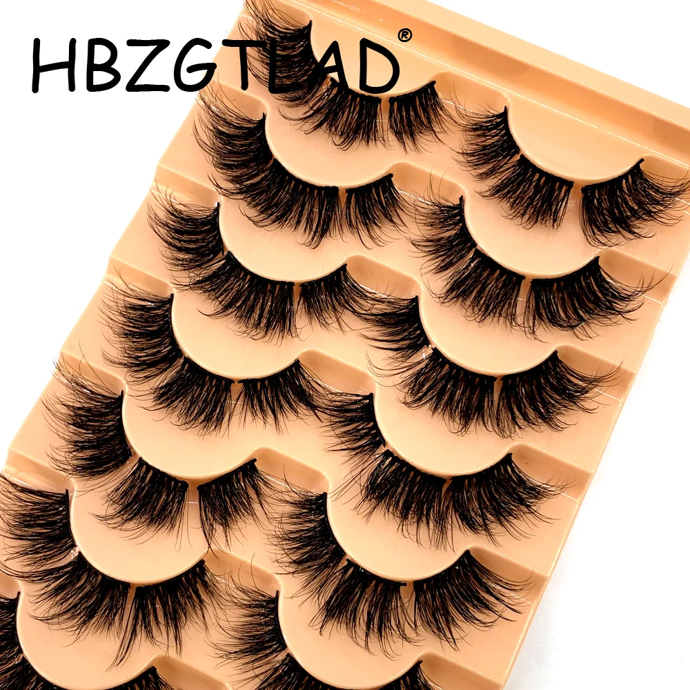 7 pares de pestañas postizas naturales segmentadas, maquillaje largo y fino, pestañas de visón 3d, extensiones de pestañas de visón