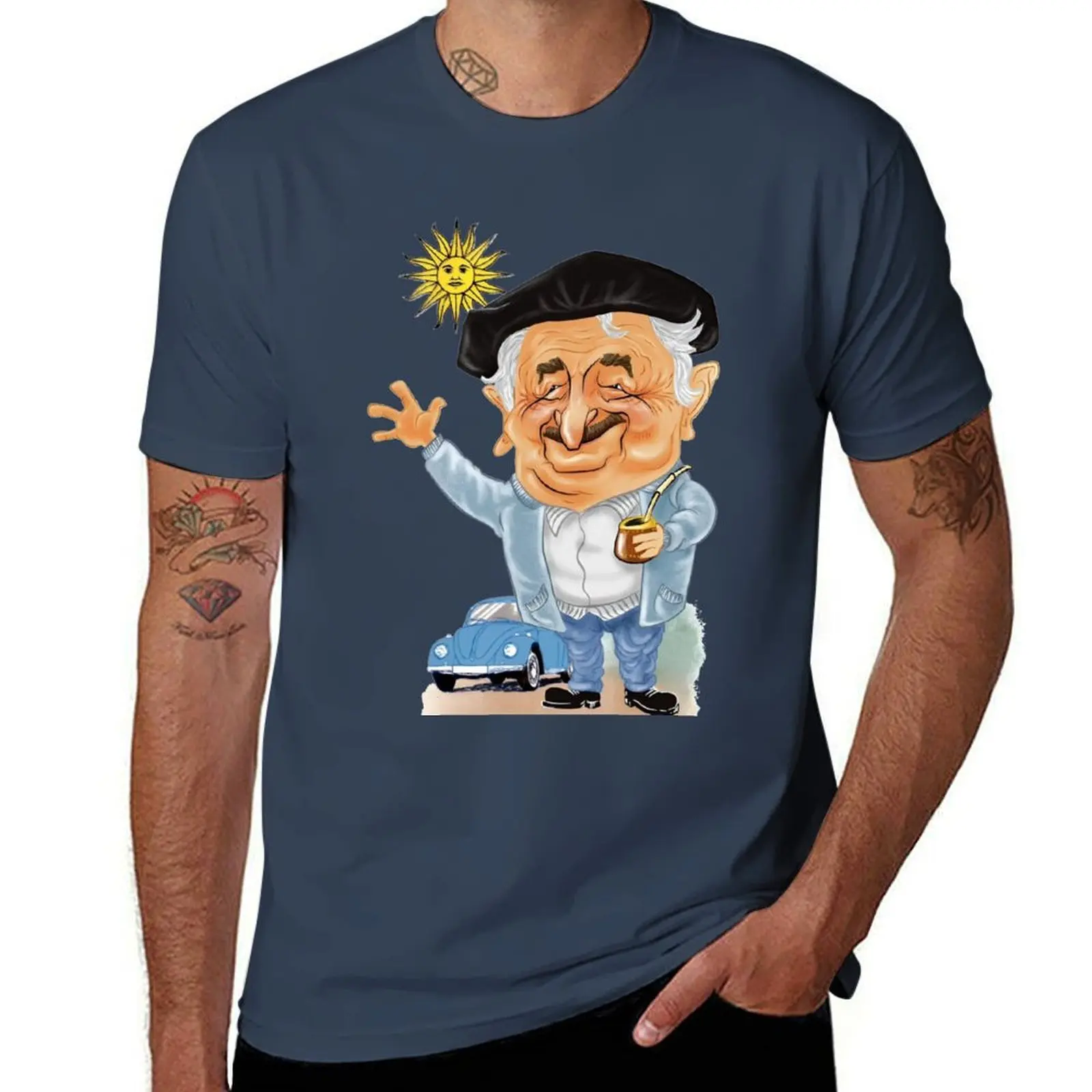 

Pepe Mujica artwork cartoon caricature T-Shirt Fashion Letter Print T-Shirt