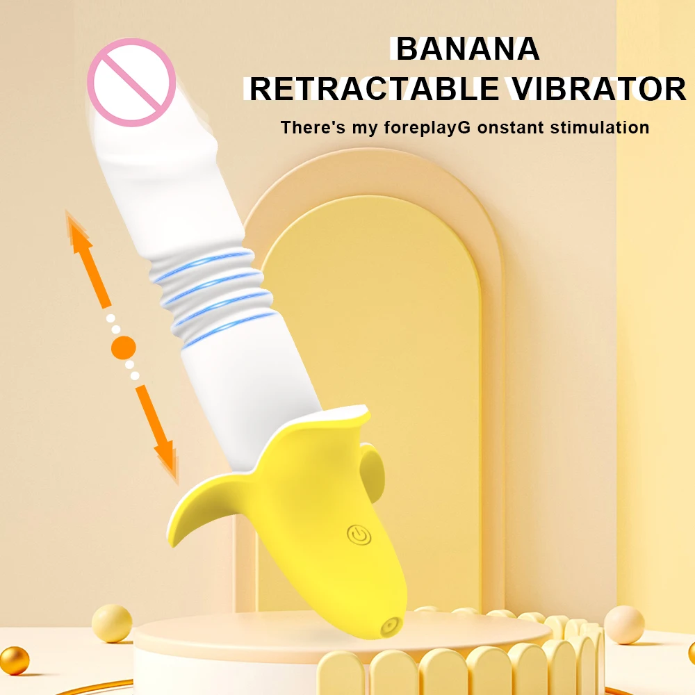 Powerful Telescopic Bananas G Spot Vibrator Female Clitoris Stimulator Dildo Stick Vagin Massager Masturbator Sex Toys For Women