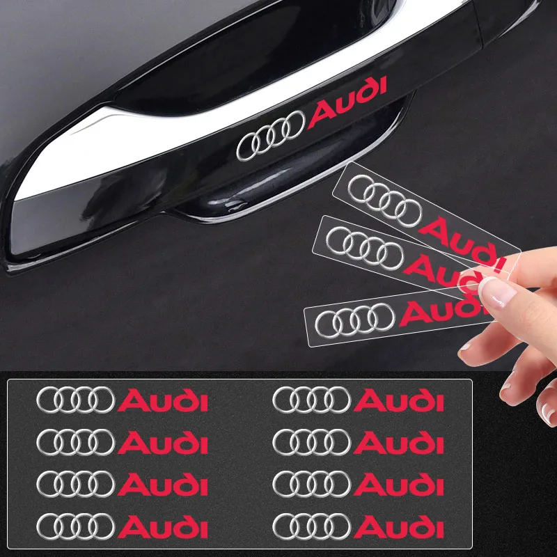 

Car Door Handle Sticker Rearview Mirror Protective Decal Stickers for Audi SLine A3 8L 8V 8P A4 B5 B6 B7 C6 C7 A7 A8 B8 A5 A6 C5