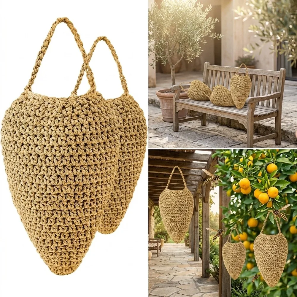 Large Size Crochet WaspNest Cotton Rope Woven Simulation HoneycombArtificial  Portable Design Ornament