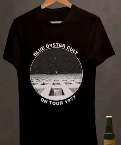 블루 오이스터 컬트 반팔 티셔츠, 프린트 프론트 티