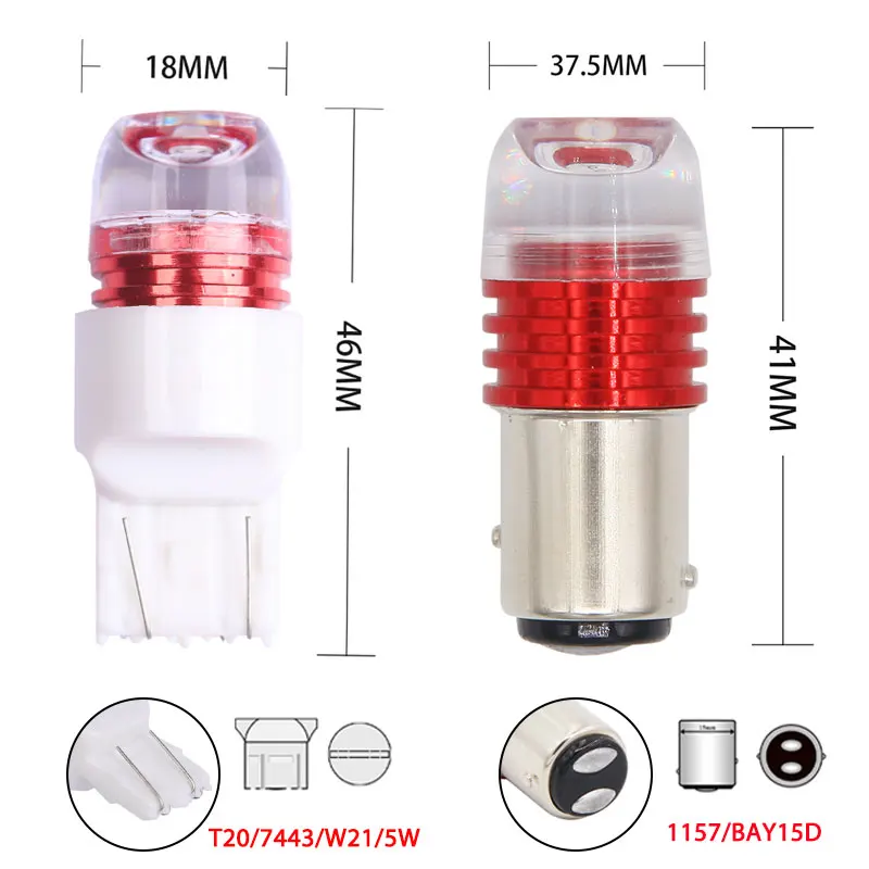 2pc BA15S led BAY15D 1157 T20 7443 Led Strobe Flash Light Brake Blink Light led P21/5W Lamp 5730 3SMD Auto Brake Tail Light