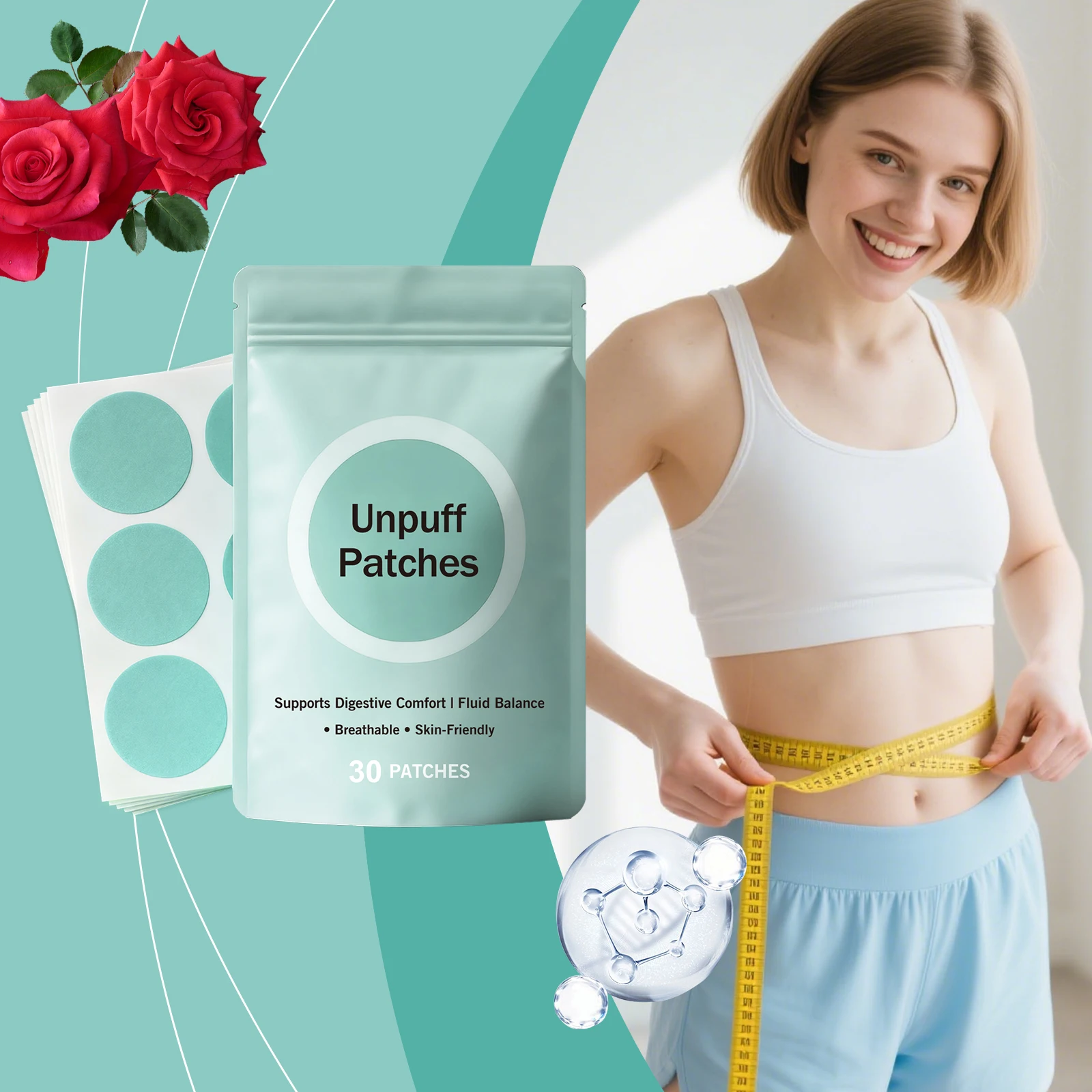 Parches despuestos para productos para bajar de peso, refuerzo de energía, cuidado de la salud digestivo, regulación de la glucosa en sangre, parche moldeador para esculpir el cuerpo