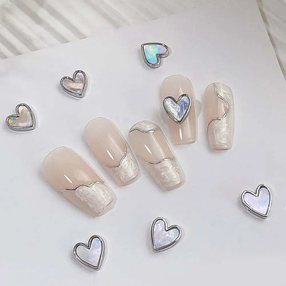 20Pcs Nail Ornaments  Stunning Visual Effect   Manicure Decoration 3D Metal Love Heart  Jewelry Manicure Decor