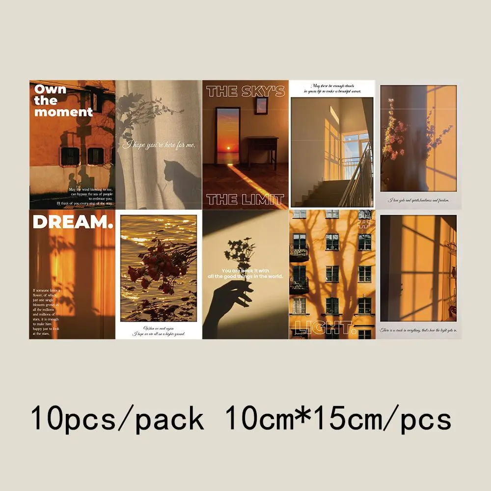 10 New Postcards Between Light and Shadow High-end Atmosphere Background Props Indoor Desktop and Wall Decoration Cards