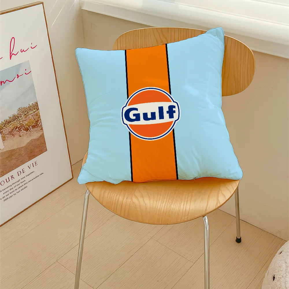 G-Gulfs Racing Car Pillow Case Sofa Decorative Home Double-sided Printing Short Plush Cushion Cover