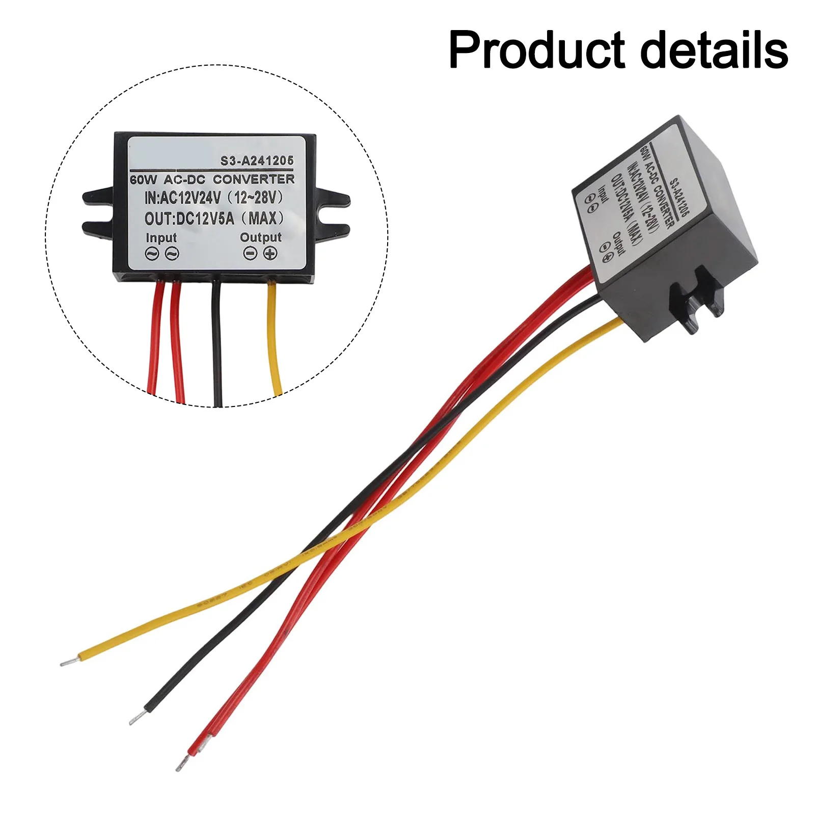 12V Adapter AC-DC Converter 95 Conversion Efficiency Industrial Temperature Range -40-85 For Electronic Systems