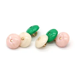 HENGC 20Pcs 11mm Round Colorful Metal Shank Pearl Buttons for Clothing Women Shirt Blouse Cuff Dress Hanfu Handmade Decorations