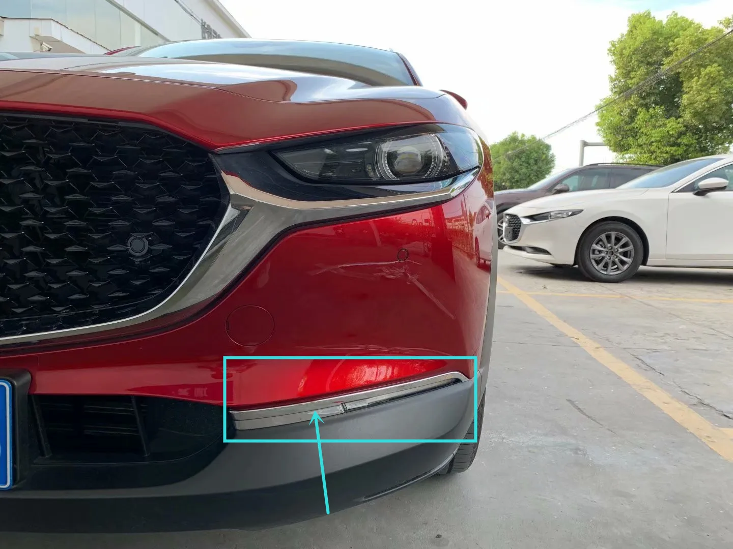 

for mazda cx30 cx-30 cx 30 2019 2020 accesorios accessories Front fog light Lamp cover Trim plastic Chrome