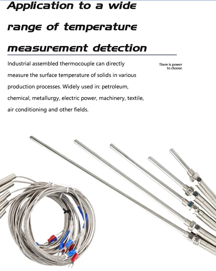 sourcing map 2 Stück 3 Meter K Typ Thermoelement Sonde Temperatursensor