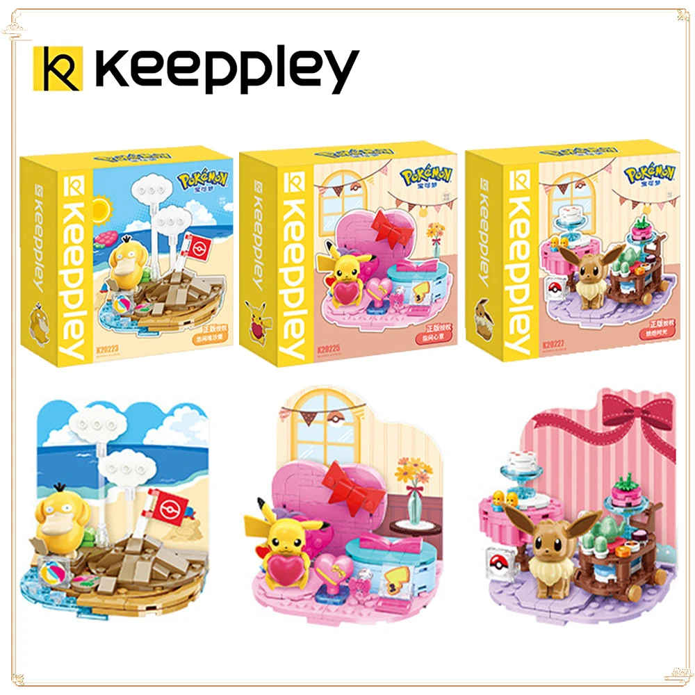 Keeppley Pokémon Building Blocks Enlightenment Toy Cute Pikachu Charmander Assembly Combination Child's Popular Christmas Gifts