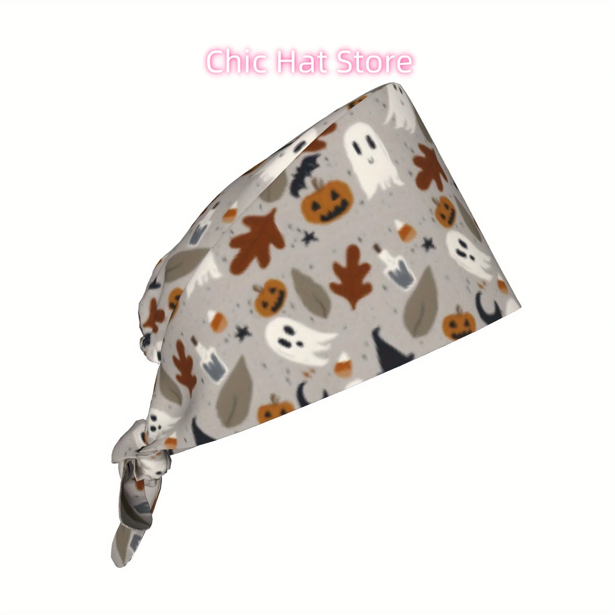 1pc, Halloween  Cartoons Horror Movies Printed Work Hat, Fashionable Men's and Women's Headscarf, Lightweight and Adjustable Bac