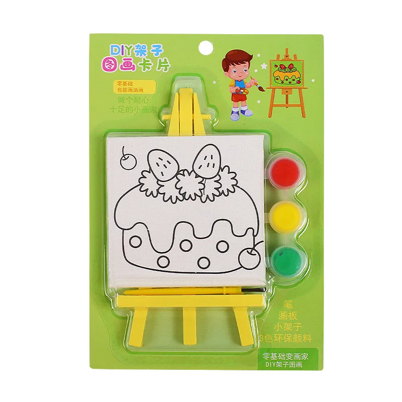 Cadre de peinture à l'huile de dessin animé bricolage pour enfants, graffiti d'art, jouet pour enfants, cadeaux de fête d'anniversaire, sac cadeau de maternelle, 5 paquets