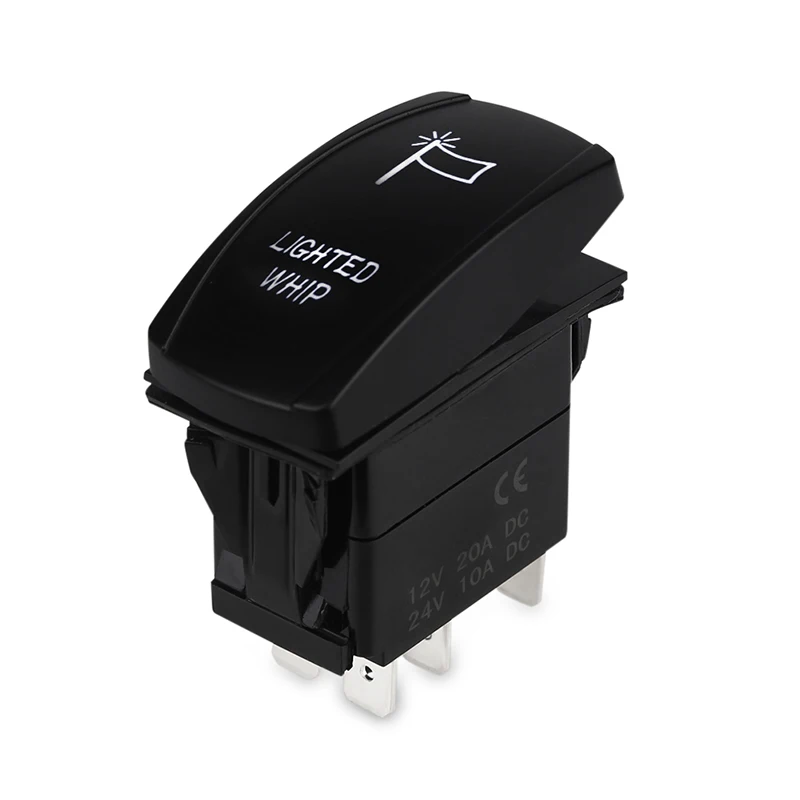 

Кулисный переключатель с подсветкой, светодиодные водонепроницаемые тумблеры с подсветкой и набором перемычек, 20 А, 12 В/10 А, 24 В постоянного тока, 5-контактный ВКЛ-ВЫКЛ SPST