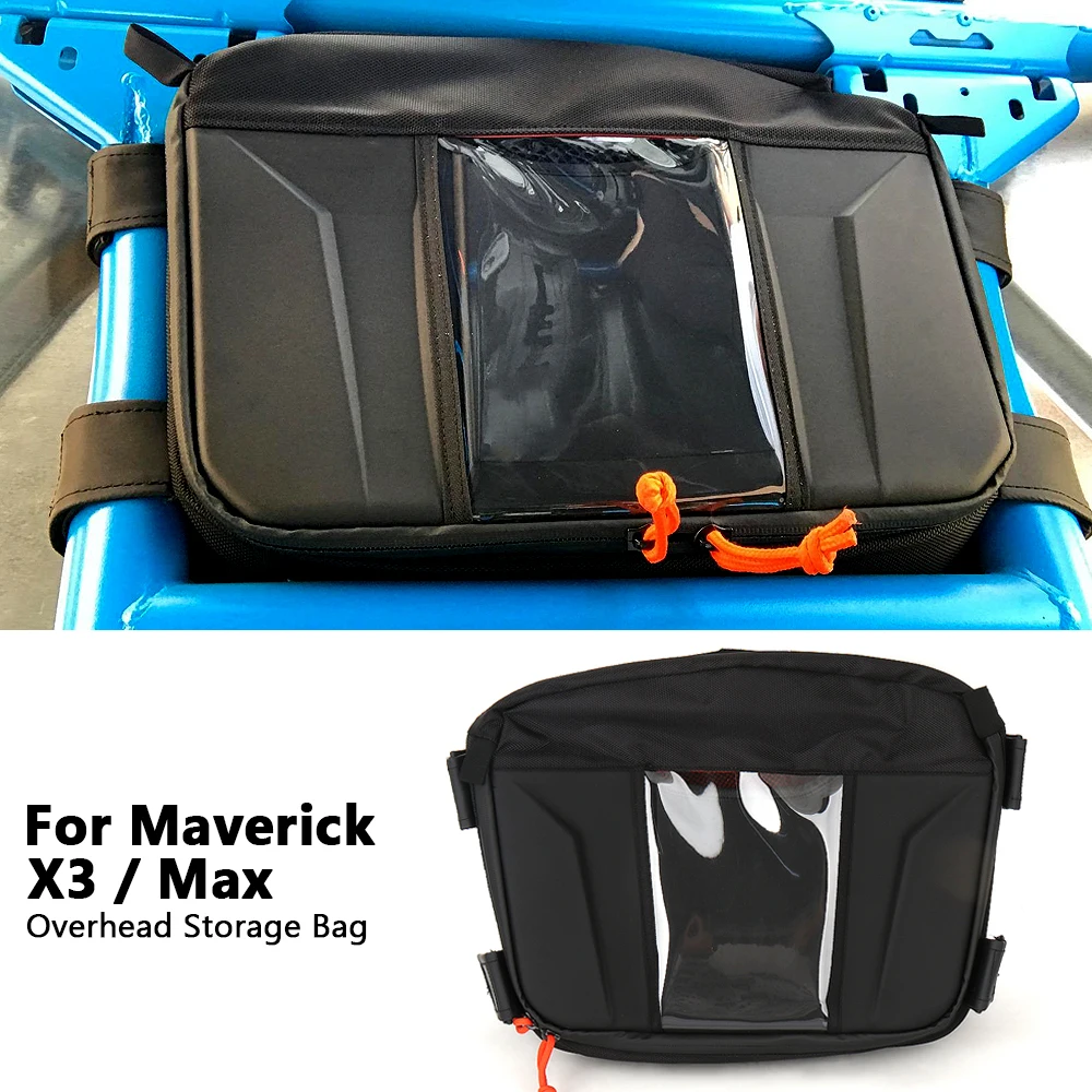 UTV 10 liters Overhead Roof Storage Bag Accessories Black For Can-Am Maverick X3 Max MAVERICK X3 2017-2025