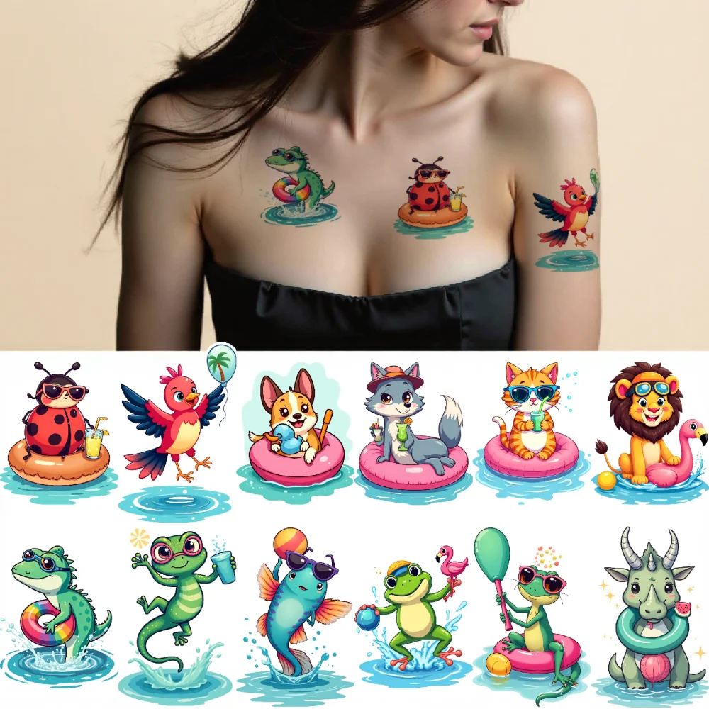 

28pcs Temporary Tattoo Animal Stickers Temporary Tattoo Stickers Cute Stickers For Girls Shoulders Cheeks
