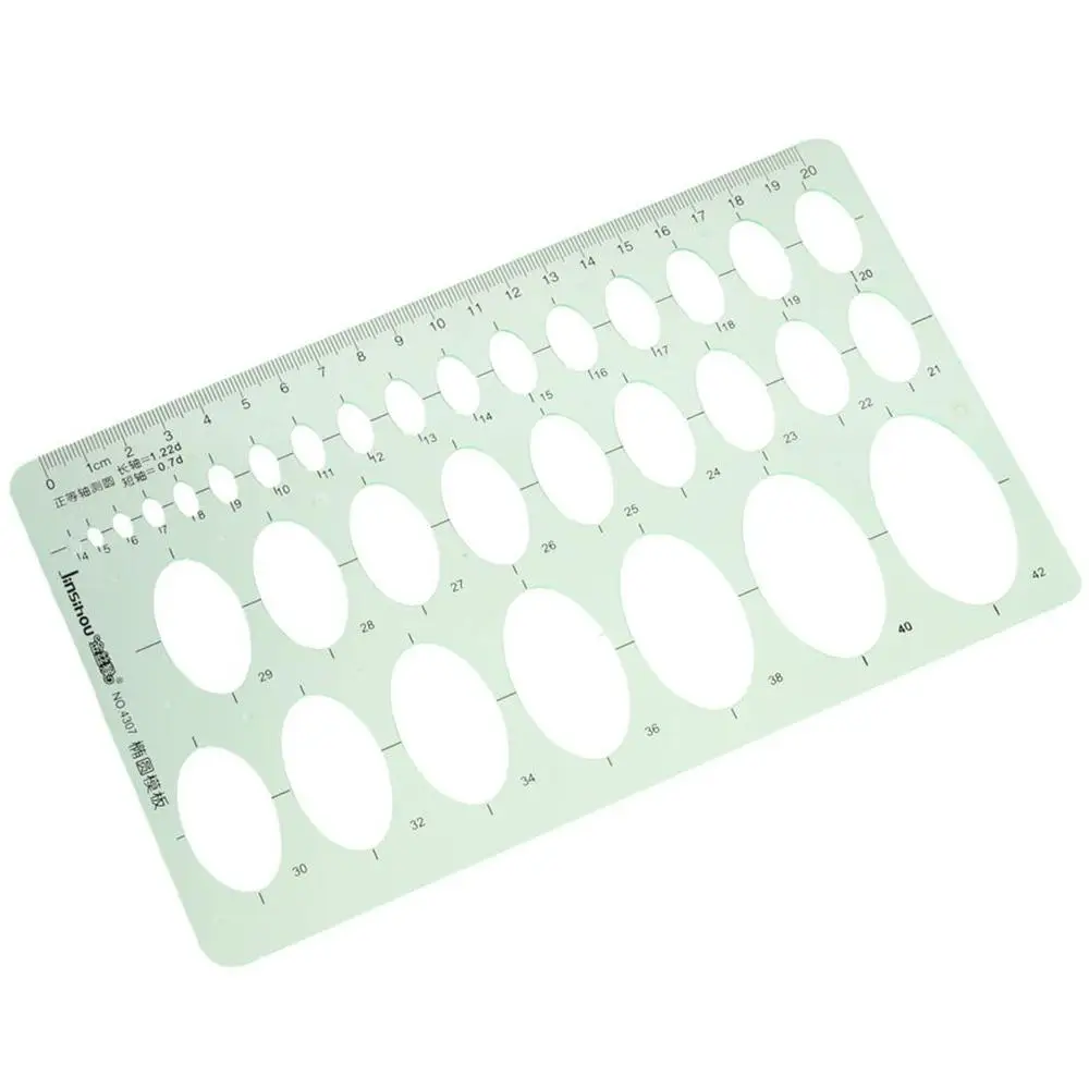 Digital Drawing Green Geometry Ruler Oval Style 20cm Geometric Drawings Templates Rulers Multi-Function Measuring Ruler
