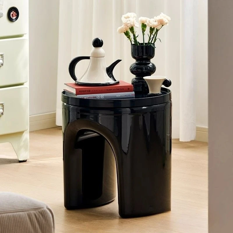 Side table plastic stools, sturdy and durable for home use, modern minimalist round stools