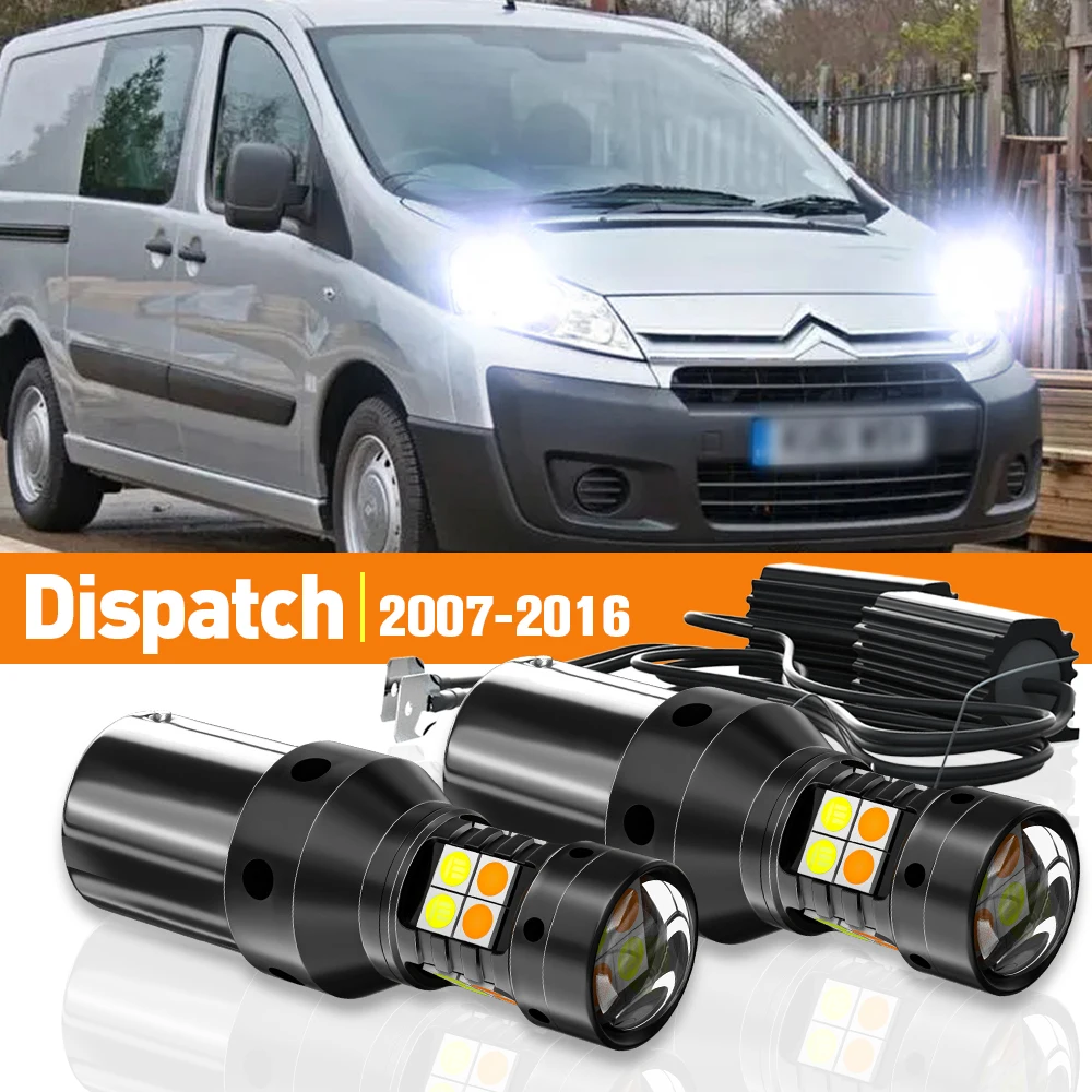 

2x LED Dual Mode Turn Signal+Daytime Running Light DRL For Citroen Dispatch 2007-2016 2010 2011 2012 2013 Accessories Canbus