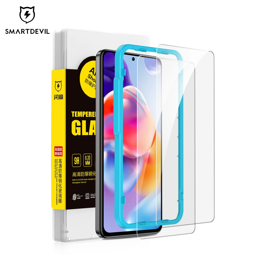 SmartDevil 2Pcs Tempered Glass for Redmi Note 11 11S 6.43 inch Global Ver Screen Protector for Redmi Note 10 5G Note 11 Pro+ HD