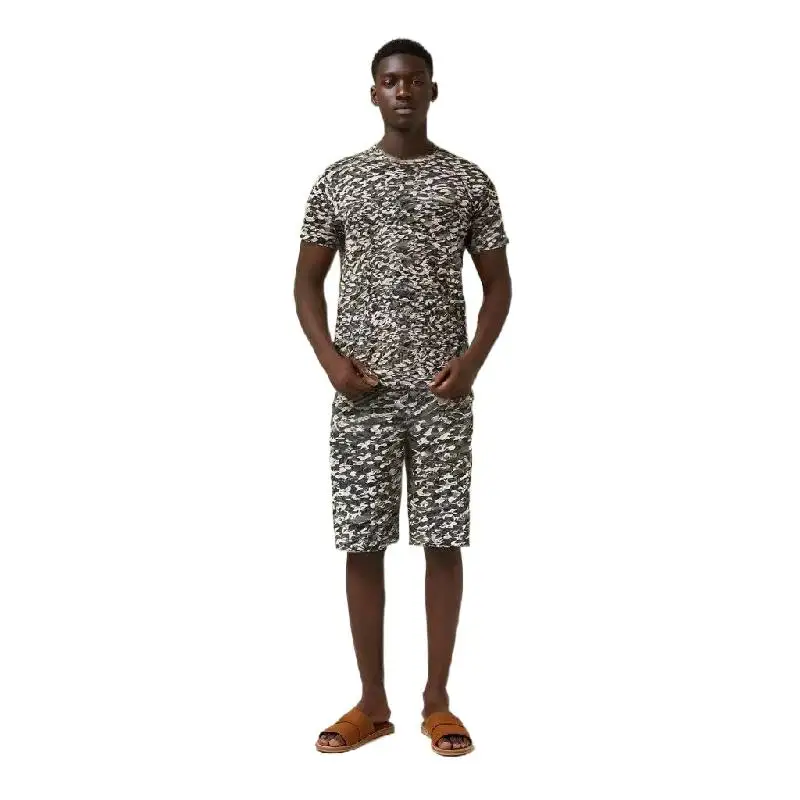 New Printed Summer Casual Shorts Short Sleeve Suit Sports plus Size Men Camouflage Suit