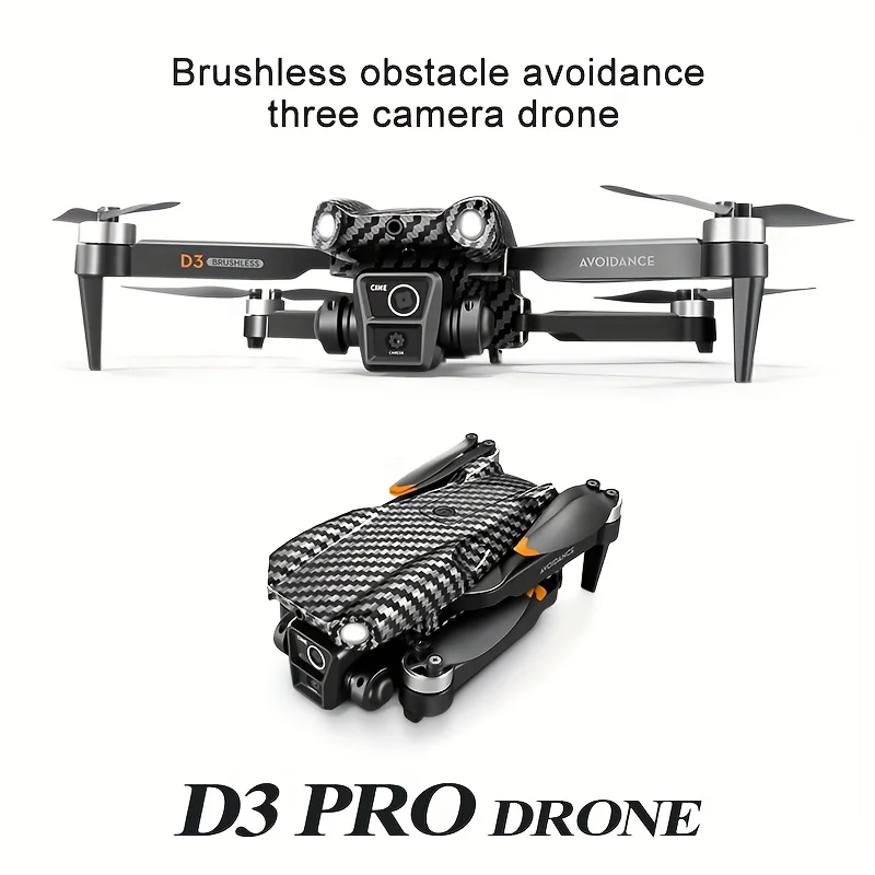 D3 Triple Camera Drone, Built-in Obstacle Avoidance Function, Electronic Adjustable Optical Flow Sensor, One-Key Return, Foldabl