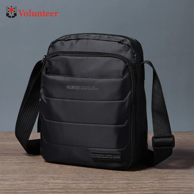 

Volunteer Shoulder Bag for Men Oxford Cloth Adjustable Travel Commuter Casual Stylish Multiple Pockets Crossbody Bags 1713-25