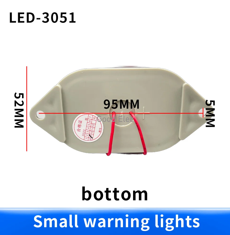 Lâmpada LED de alarme de segurança com luz indicadora, audível e visual, luz de advertência do sinal estroboscópico, 12V, 24V, 220V, 3051