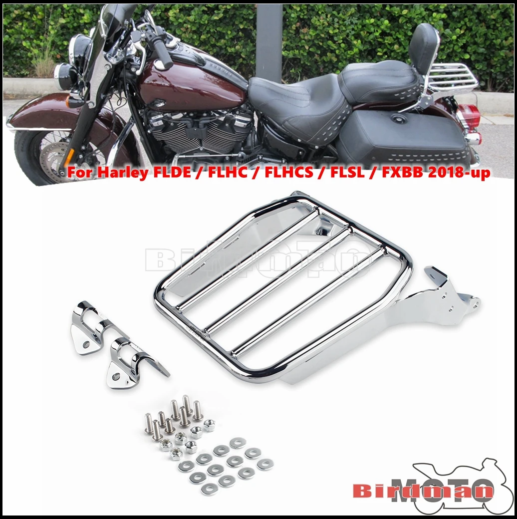 

Motorcycle Sissy Backrest Bar Luggage Rack For Harley Softail Slim FLSL Street Bob FXBB Deluxe FLDE Heritage Classic FLHC 18-24