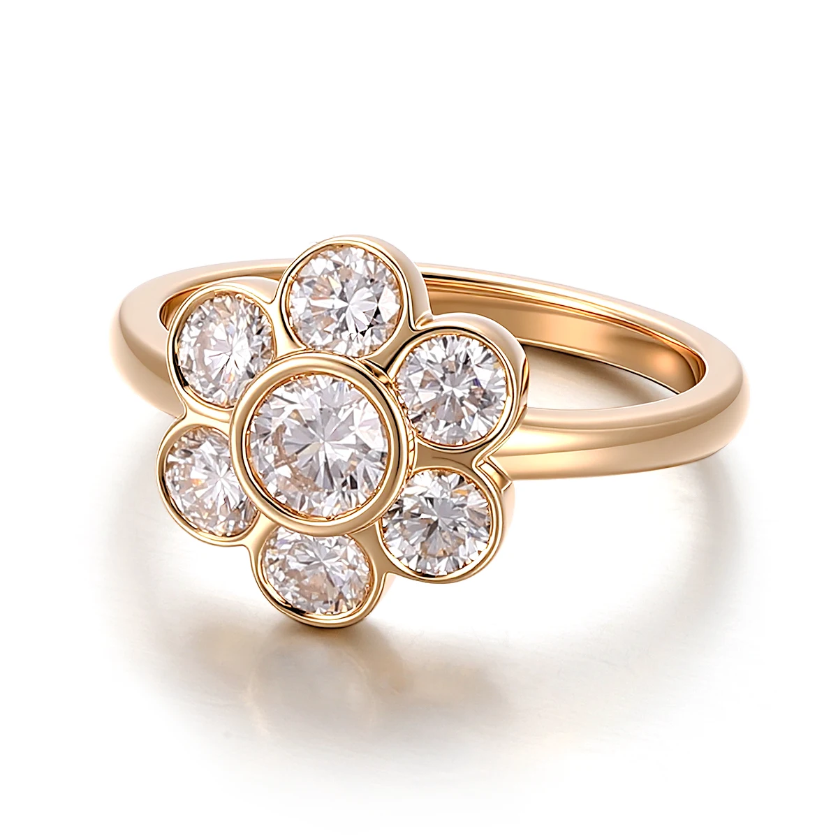 Provence Jewelry 10K Yellow Gold DEF Lab Diamond Ring Round cut For Women Wedding Anniversary Birthday Gift and Lady Daily Wear view 2