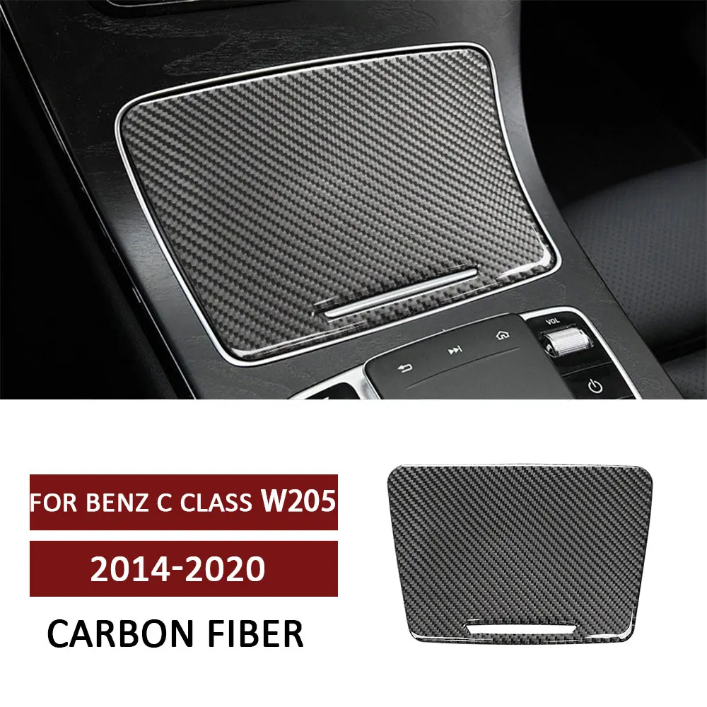 

Car Central Control Sliding Cover Panel Trim Sticker for Mercedes Benz C Class W205 GLC 2014-2020 Carbon Fiber Auto Accessories