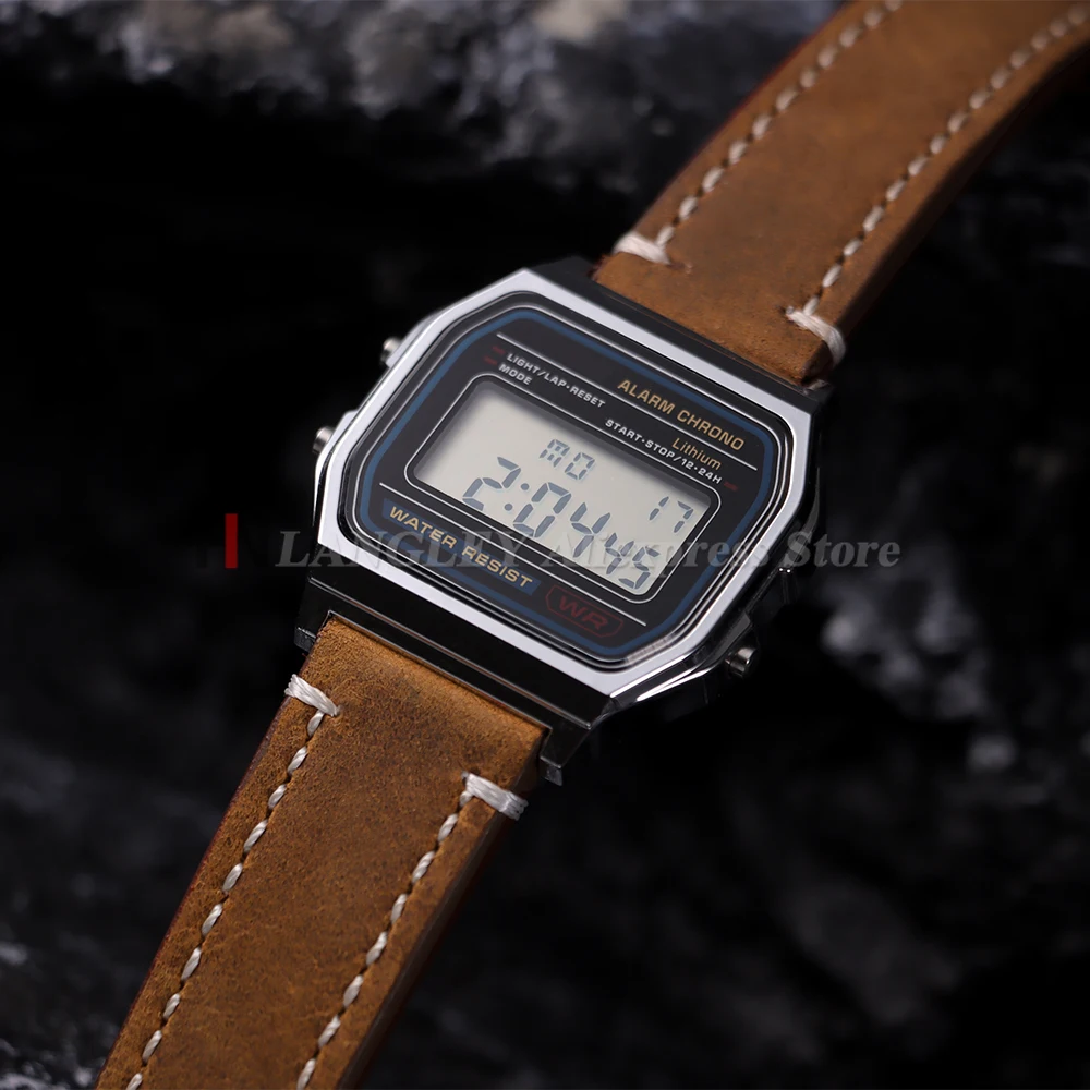 Cowhide Genuine Leather Watch Band 18mm for CASIO for F91W W-800H SGW400 F84 F105/108 A158/168 AE1200/1300 Men's Wrist Bracelets image 2