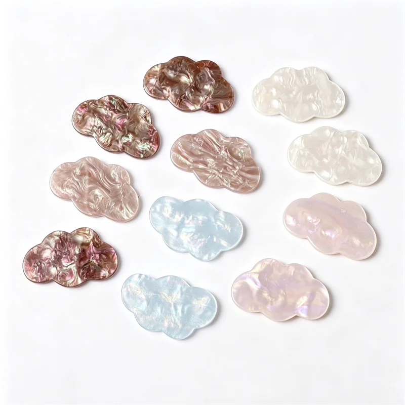 Wholesale 50pcs/lot color pattern print cartoon clouds shape acrylic cabochon without hole diy jewelry garment hair accessory